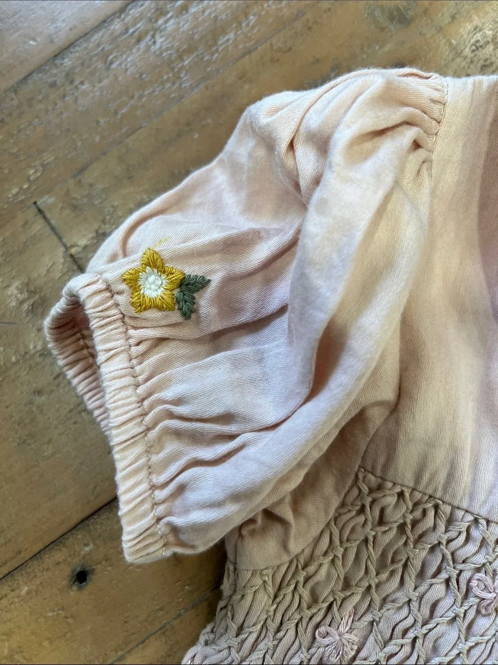 Shirley Bredal floral embroidered smocked dress 1-2 years heirloom classic